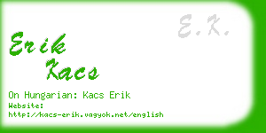 erik kacs business card